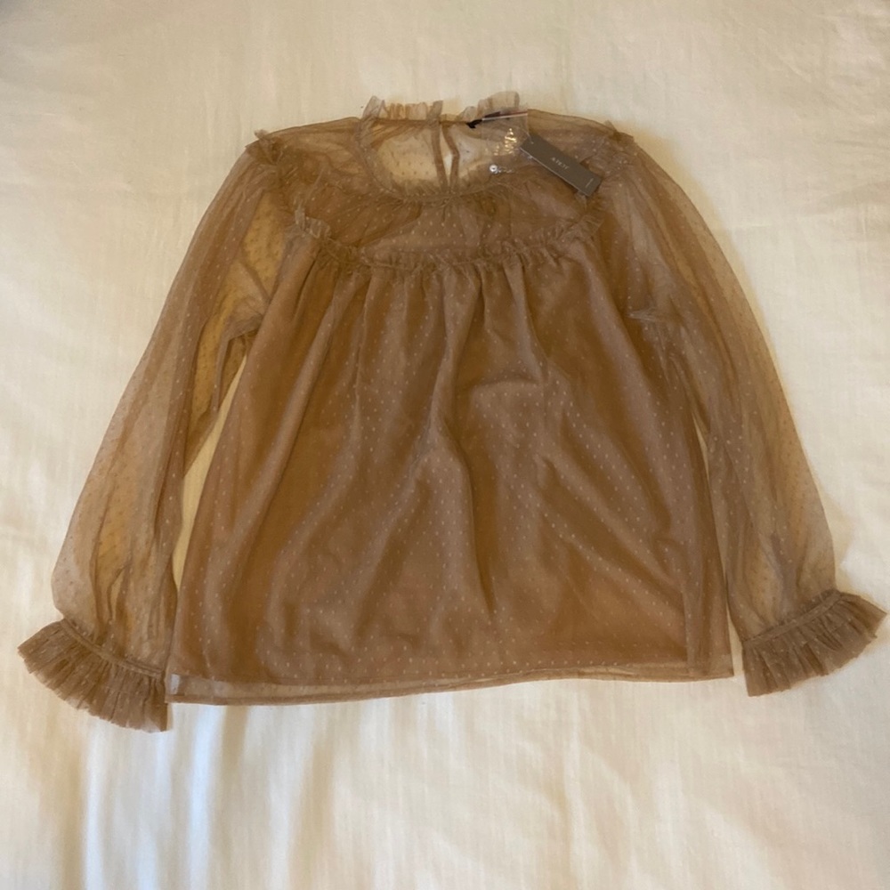 J Crew Tulle Swiss Dot blouse NWT